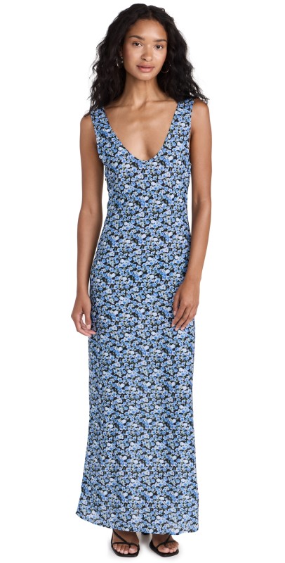 Lioness Fame Maxi Dress Blue Floral
