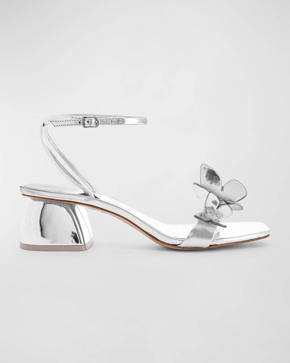 Vanessa Metallic Butterflies Ankle-Strap Sandals