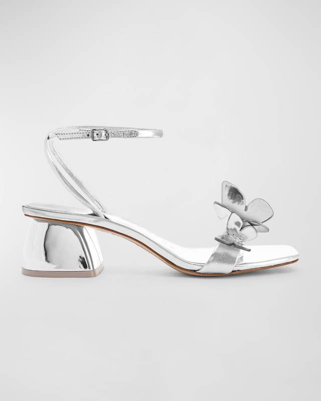 Vanessa Metallic Butterflies Ankle-Strap Sandals
