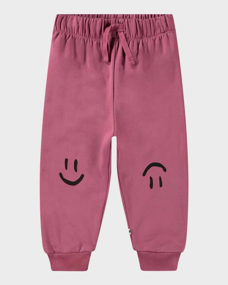 Girl's Simeon Happy Face Sweatpants, Size 3M-2