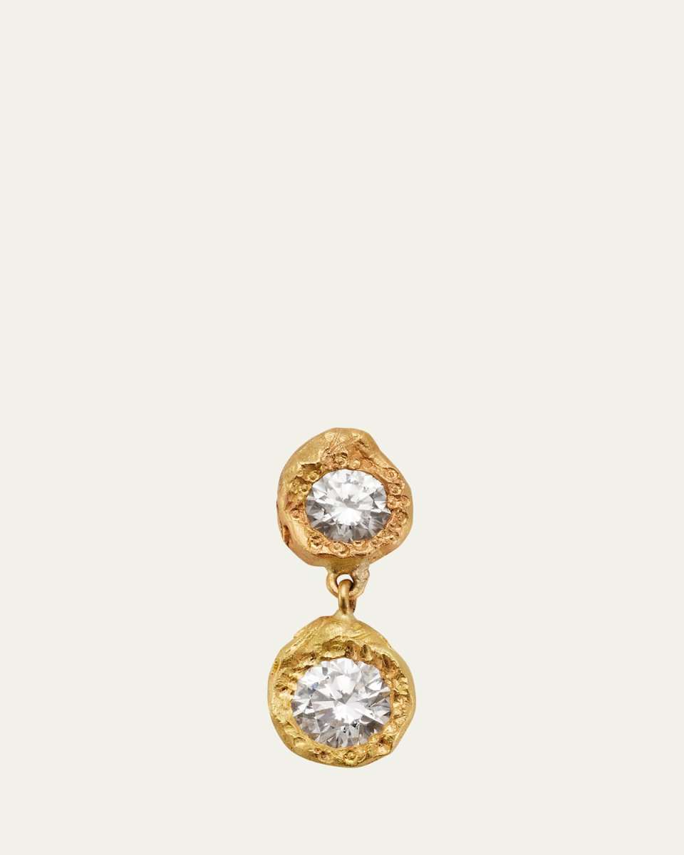 Donna 18K Solid Yellow Gold Earring with Top Wesselton VVS Diamonds, Single