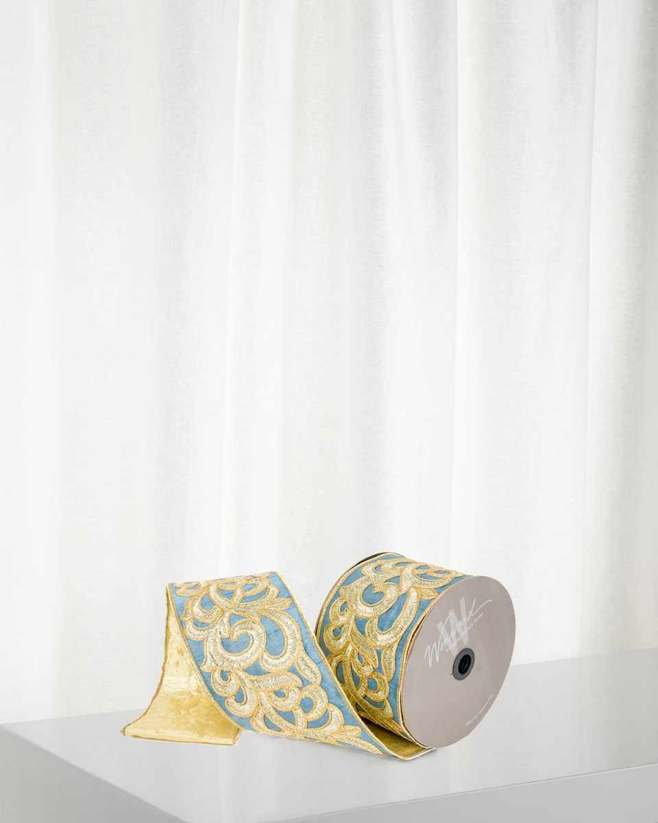 Scrollwork Embroidered Ribbon, 4"W x 10 Yards
