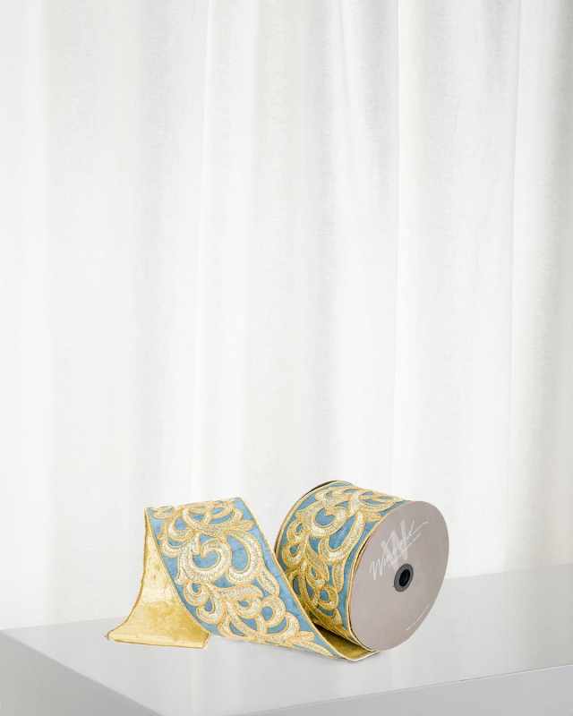 Scrollwork Embroidered Ribbon, 4"W x 10 Yards