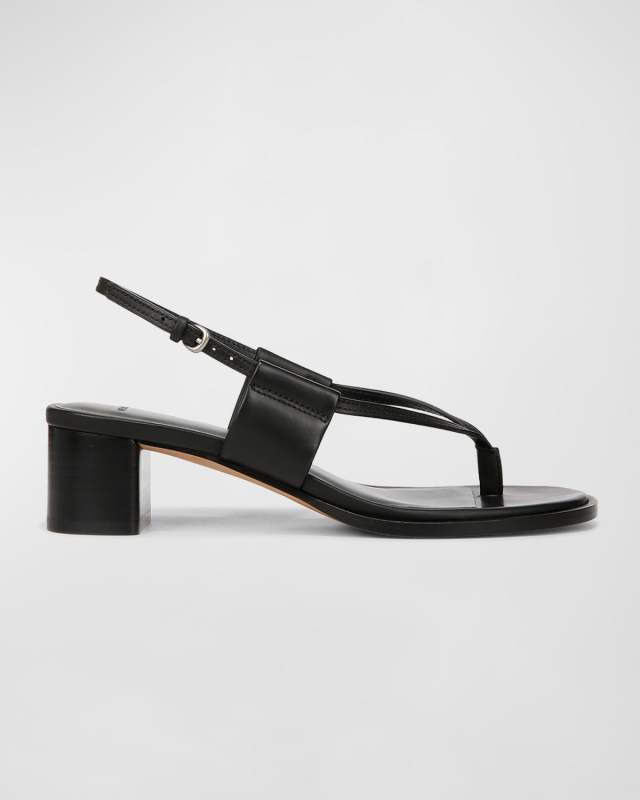 Alina Leather Thong Slingback Sandals