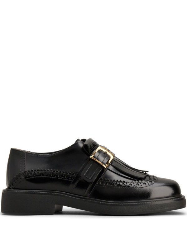 fringe-detail leather loafers