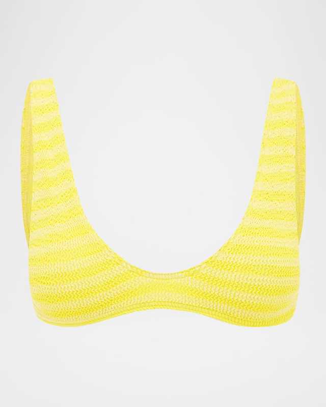 Limoncello Stripe Scout Crop Bikini Top
