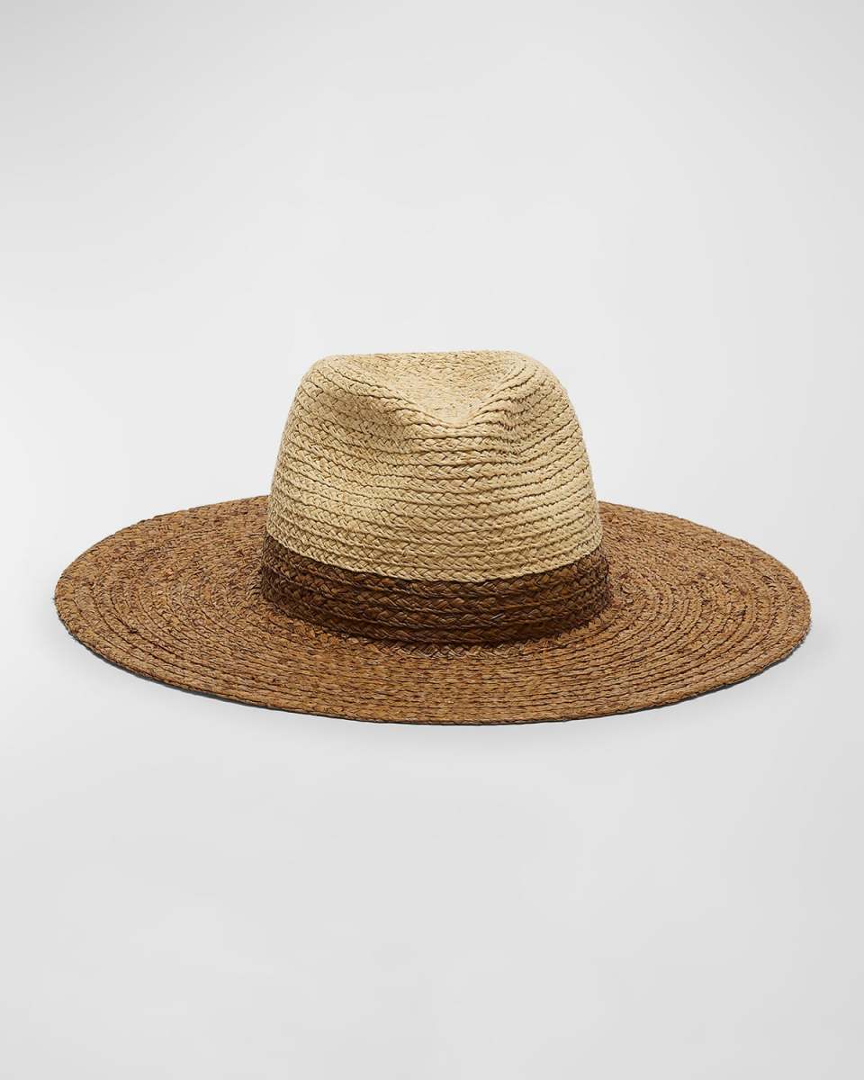 Emmanuelle Two-Tone Raffia Fedora