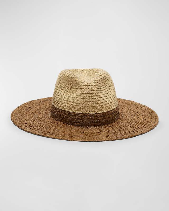 Emmanuelle Two-Tone Raffia Fedora
