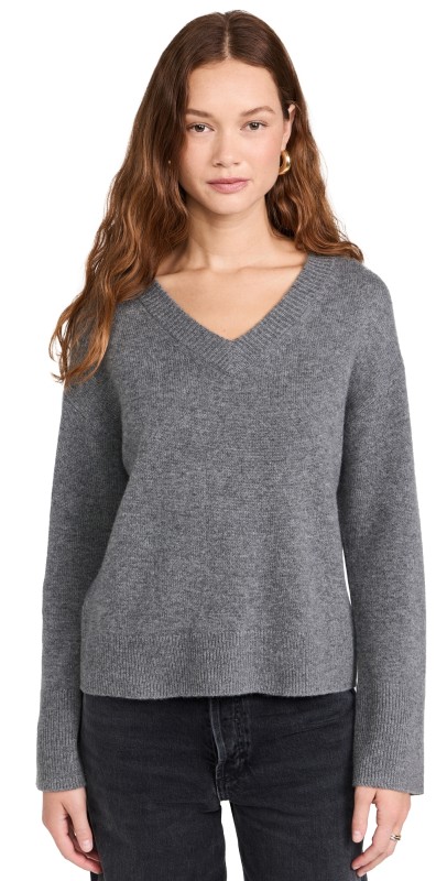 Alex Mill Standard V Neck Sweater in Cashmere Sterling Grey