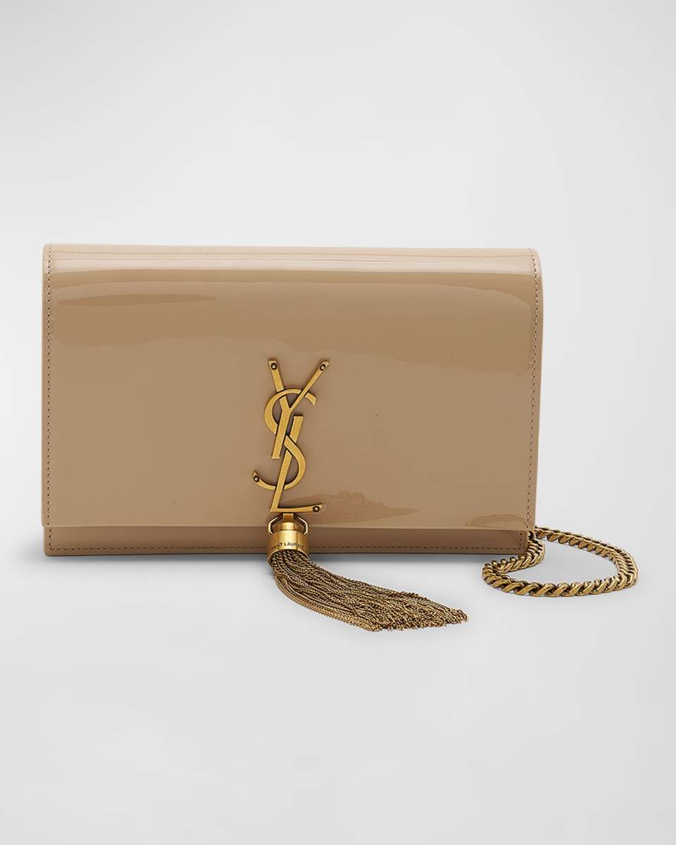 Kate Small Tassel YSL Wallet on Chain in Patent Leather