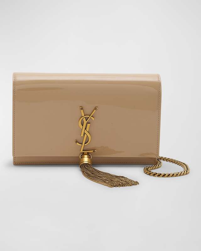 Kate Small Tassel YSL Wallet on Chain in Patent Leather