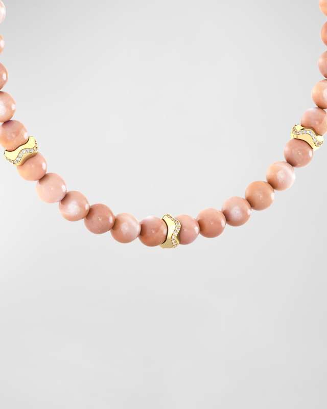 Sonora Pink Moonstone Bead Necklace