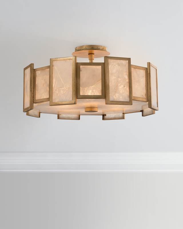 6-Light Calcite Semi-Flush Light