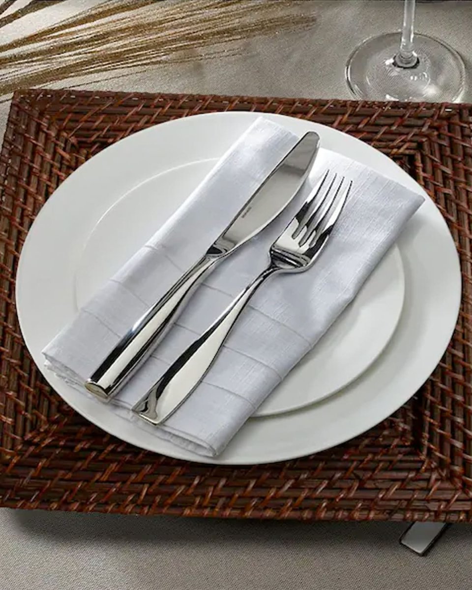 Square Rattan Chargers, Set of 4