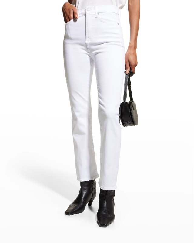 The High Waist Slim Kick Cropped Jeans