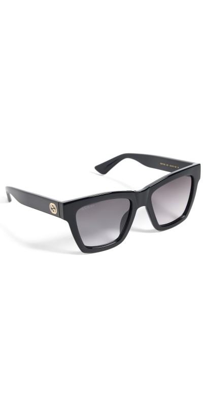 Gucci Minimal Cat Eye Sunglasses Black-Black-Grey