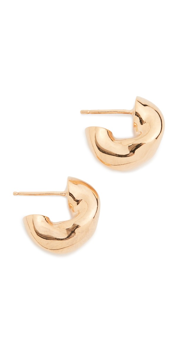 AGMES Small Dahlia Hoops Gold Vermeil