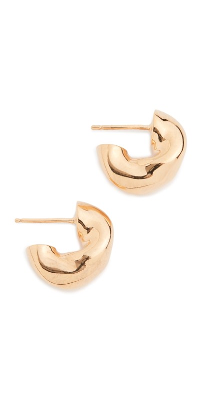 AGMES Small Dahlia Hoops Gold Vermeil