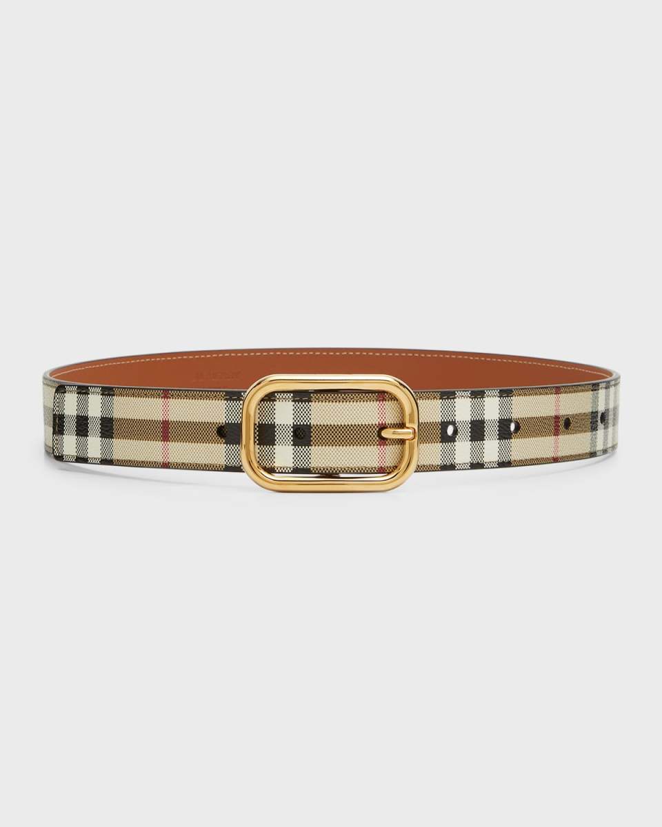 Check Mixed-Media Belt
