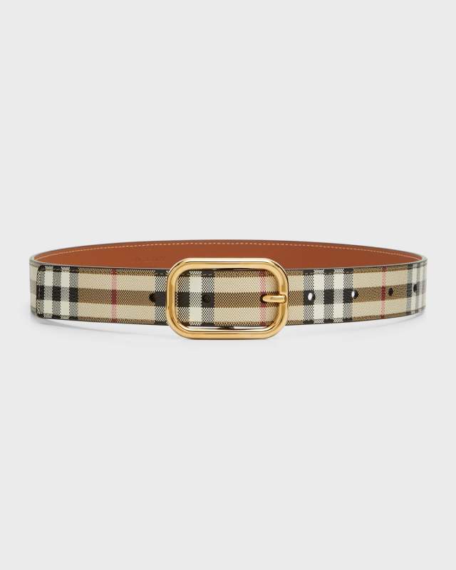 Check Mixed-Media Belt