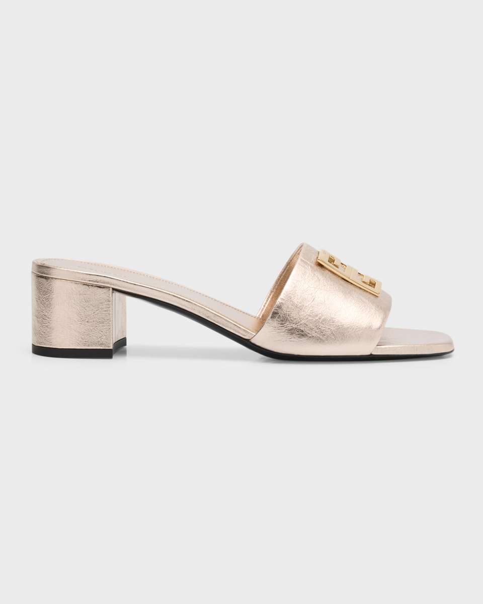 4G Metallic Medallion Mule Sandals