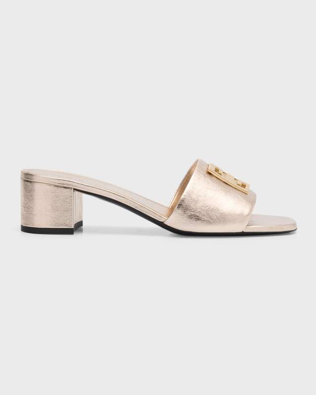 4G Metallic Medallion Mule Sandals
