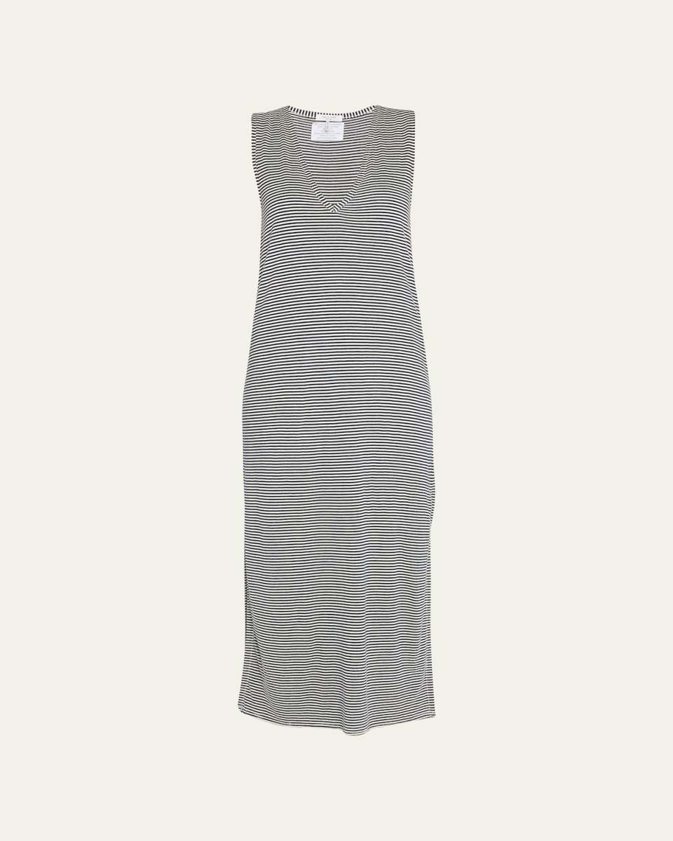 Michal Knit Striped Midi Muscle Dress