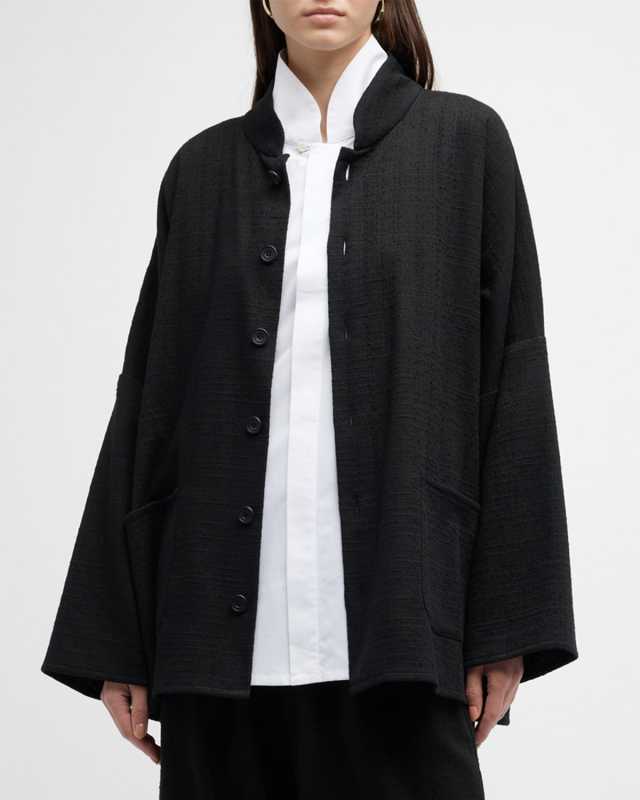 Button-Front Imperial Jacket w/ Chinese Collar