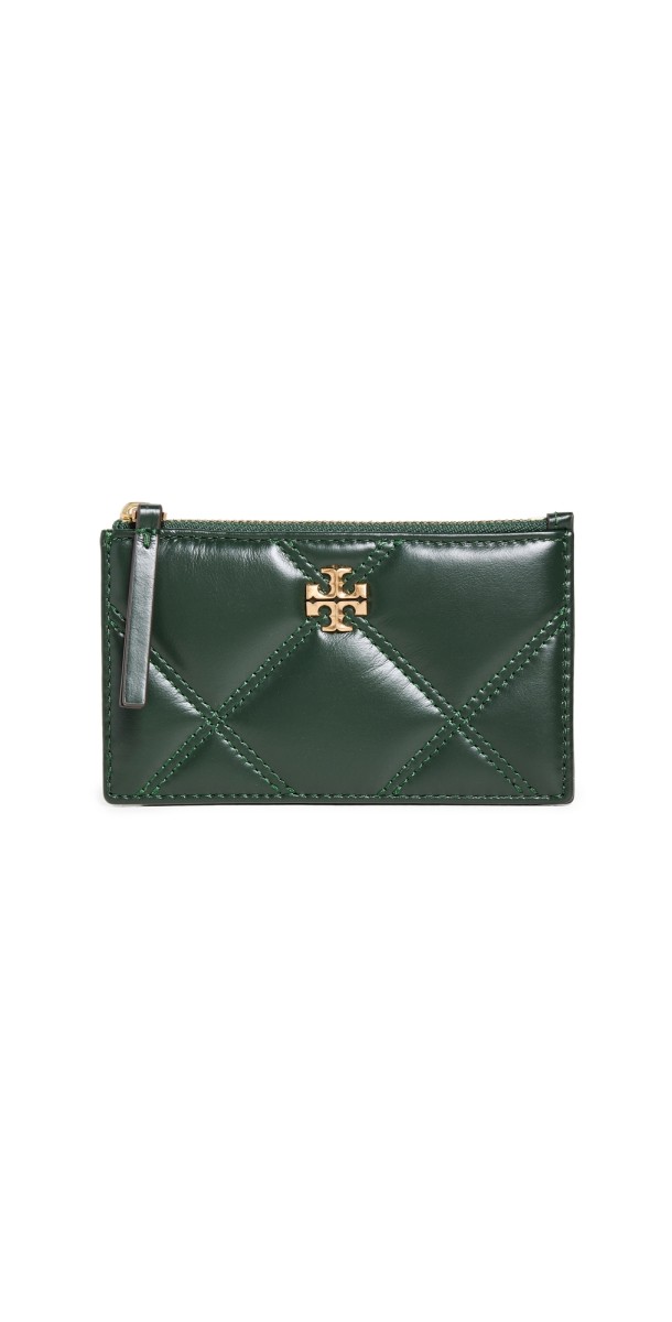 Tory Burch Kira Diamond Quilt Zip Card Case Fir Tr