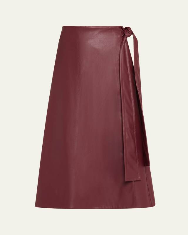 Beatrice Vegan Leather Wrap Skirt
