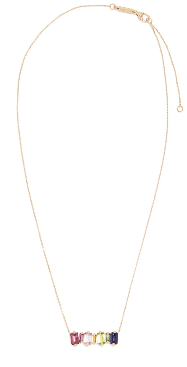 Kalan by Suzanne Kalan 14k Gold Bar Necklace Yellow Gold Rainbow