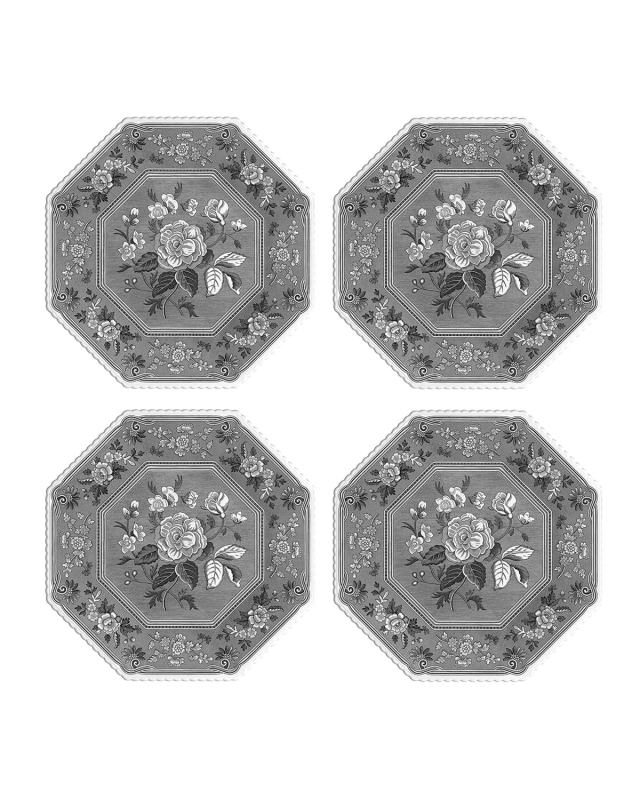 Heritage Botanical Octagonal Plates, Set of 4
