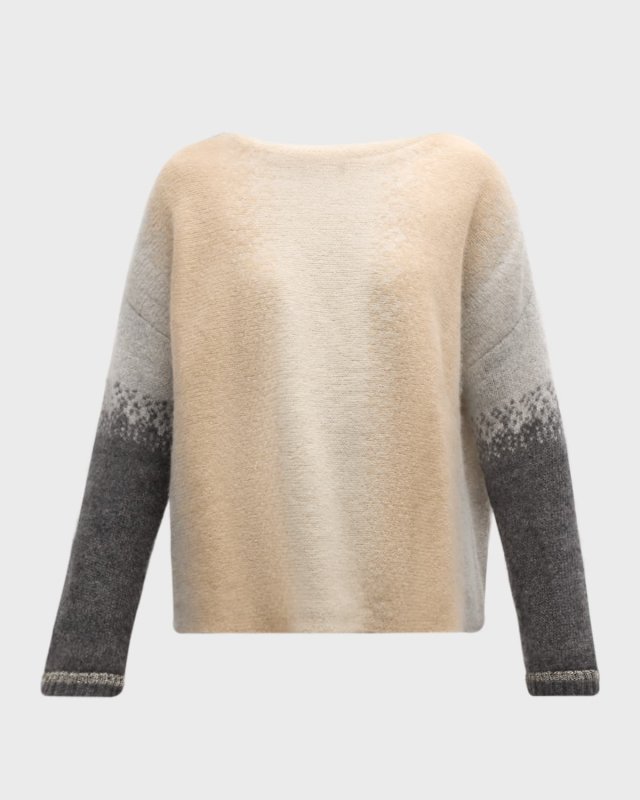 Ombre Lurex-Cashmere Tunic Sweat