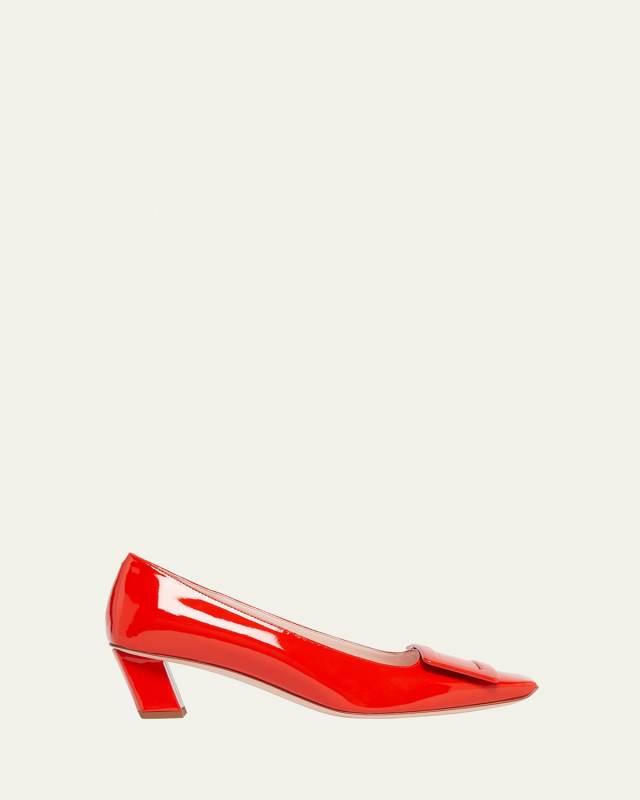 Belle Vivier Patent Leather Buckle Pumps