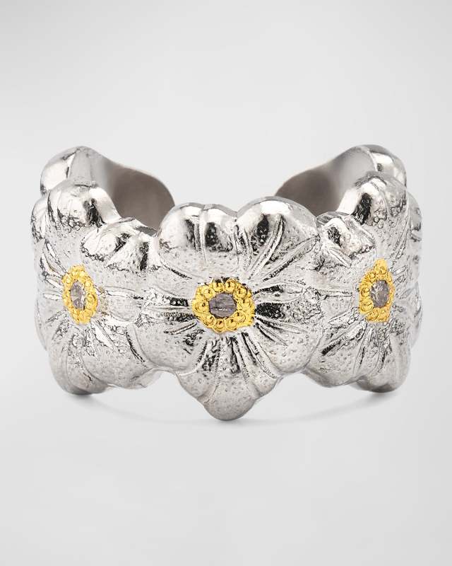 Blossoms Eternelle Sterling Silver Diamond Ring, EU 55 / US 7.25