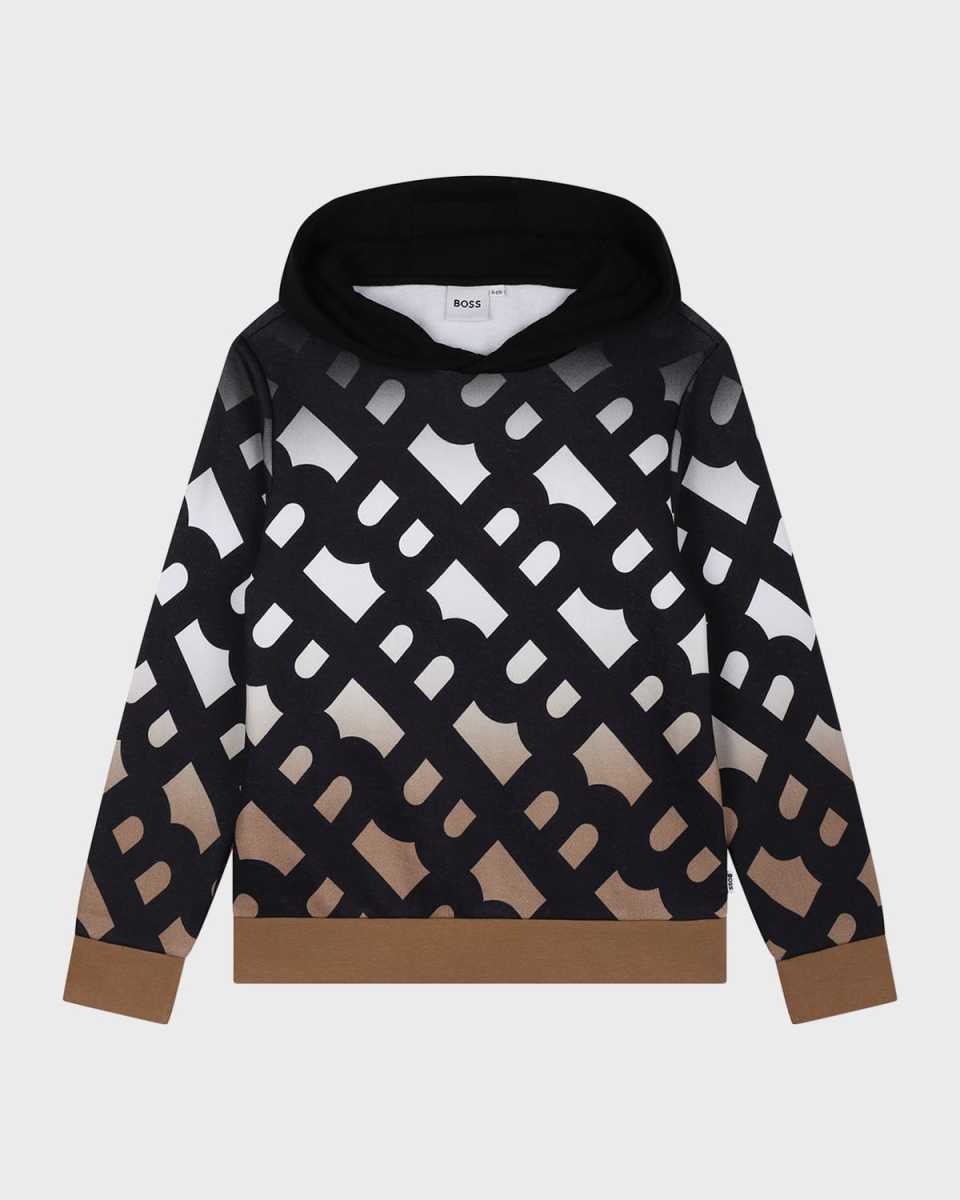Boy's Gradient Logo-Print Hoodie, Size 14-16