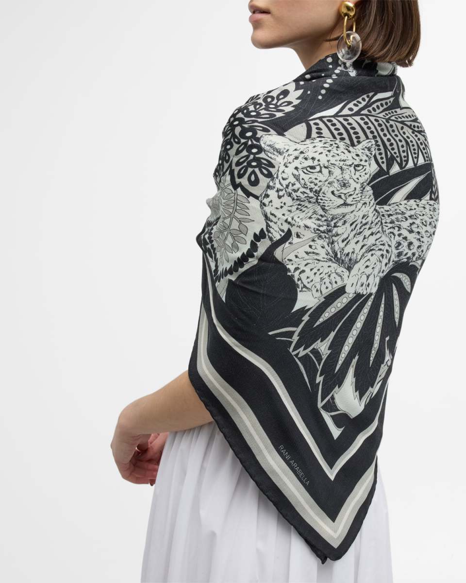 Amazonia Print Cashmere-Blend Scarf