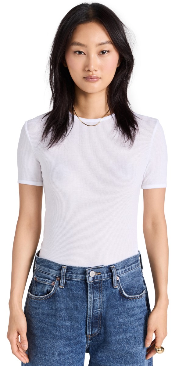 AGOLDE Abbie Slim Tee White