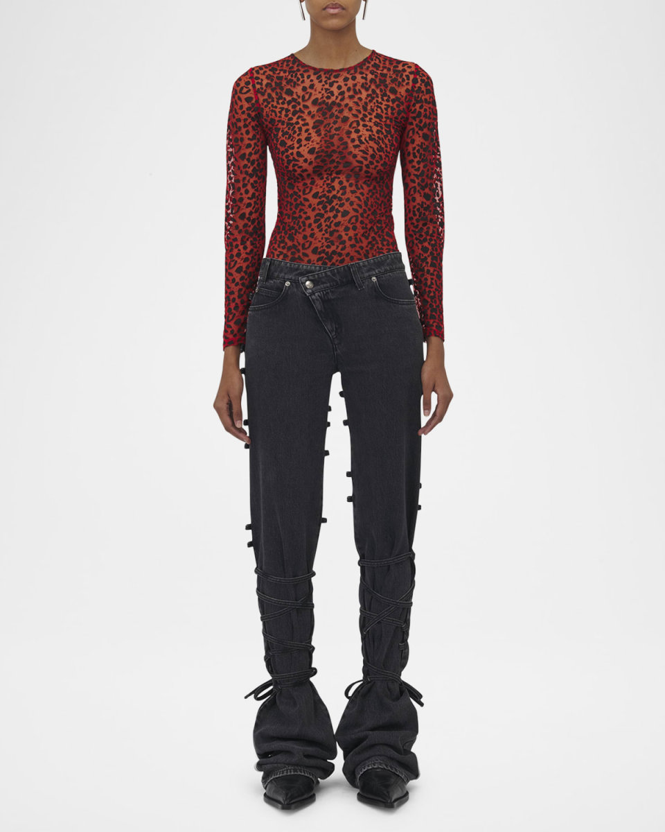 Tie and Knot Straight Leg Denim Pants