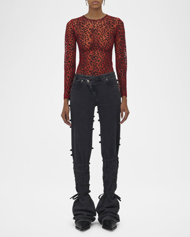 Tie and Knot Straight Leg Denim Pants