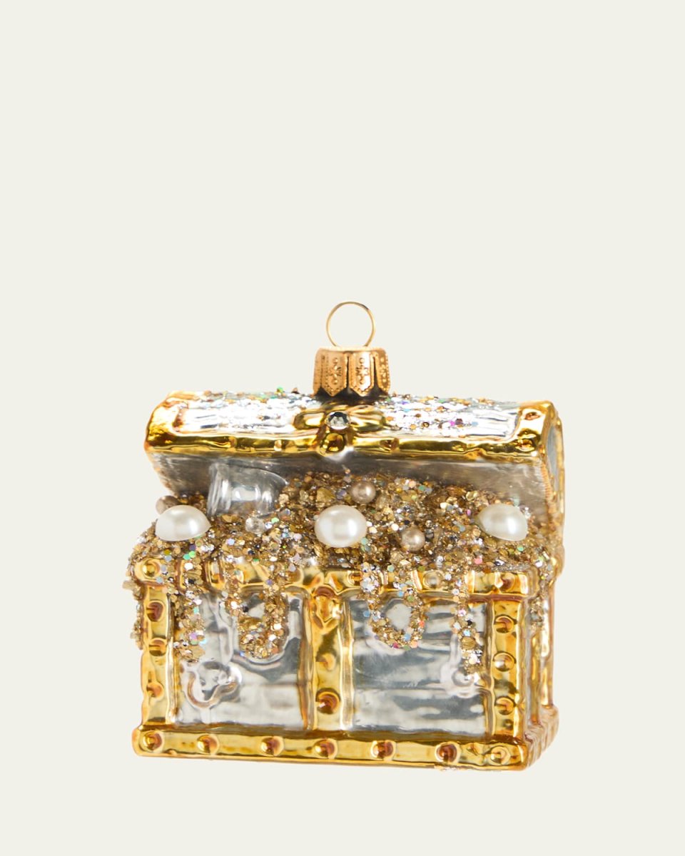 Glass Treasure Chest Ornament
