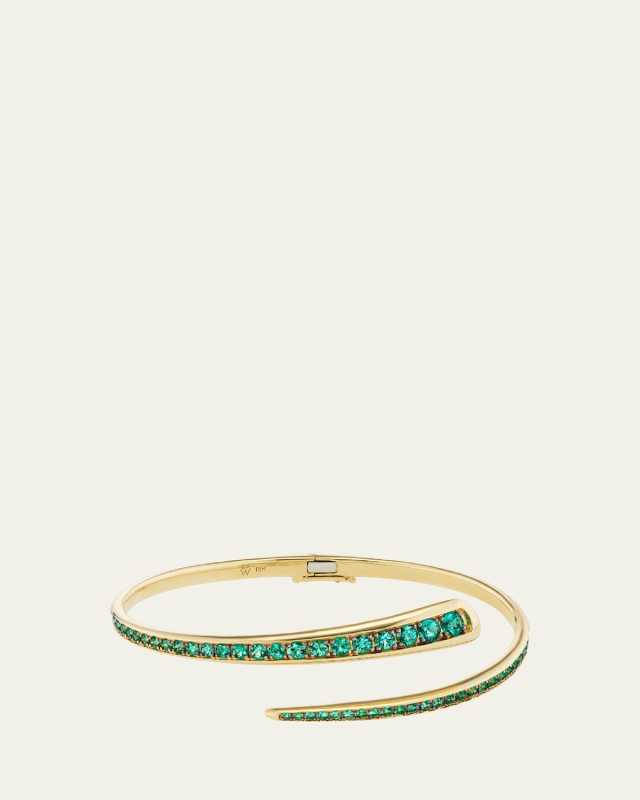 18K Yellow Gold Emerald Wrap Bracelet