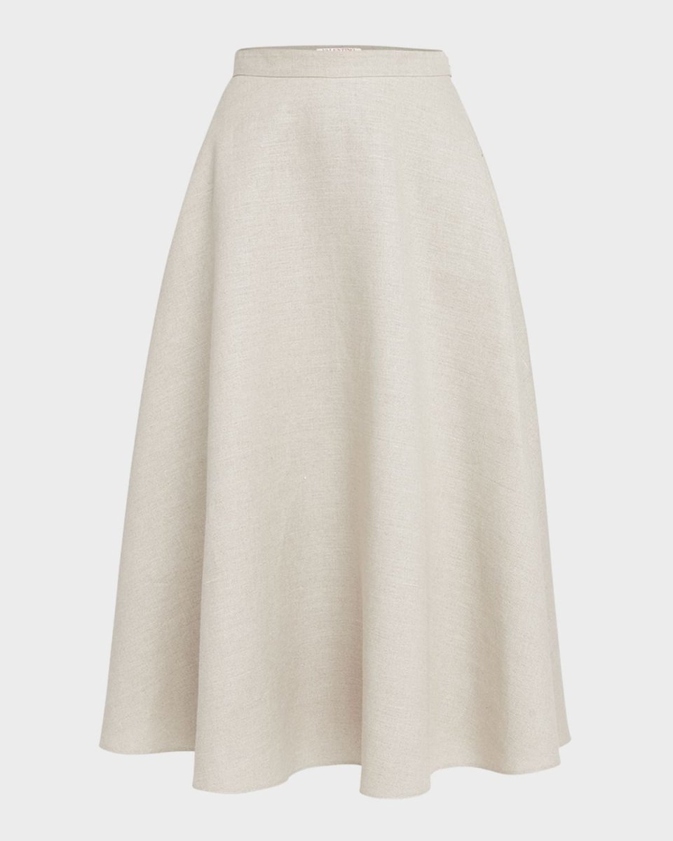 Full Circle Midi Skirt with Logo Detail