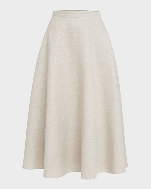 Full Circle Midi Skirt with Logo Detail