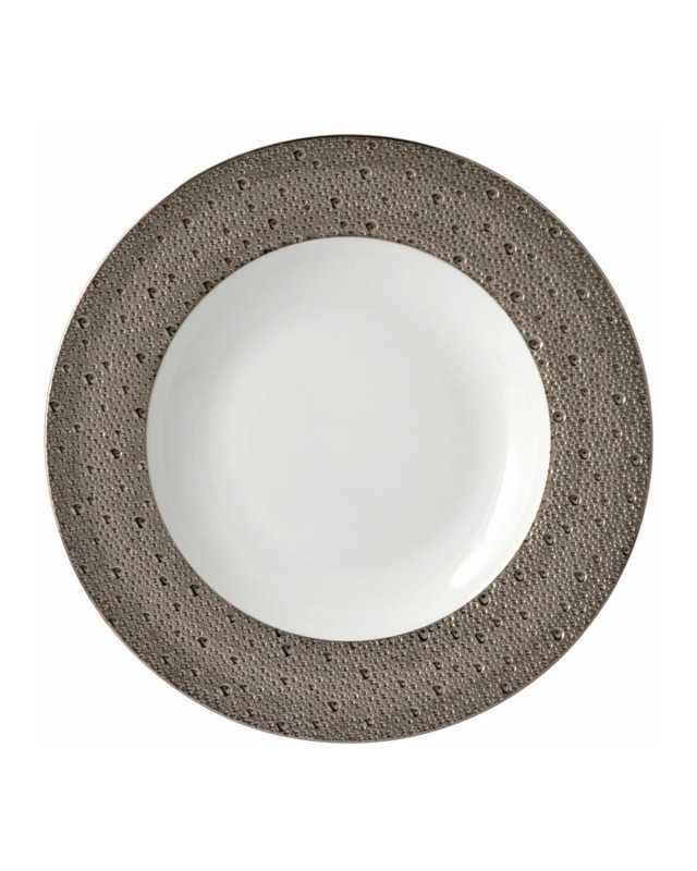 Ecume Platinum Rim Soup Plate, 11.6"