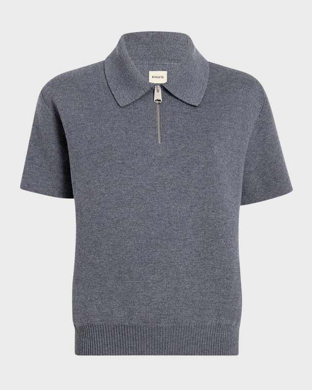 Gulliame Zip-Up Polo Top
