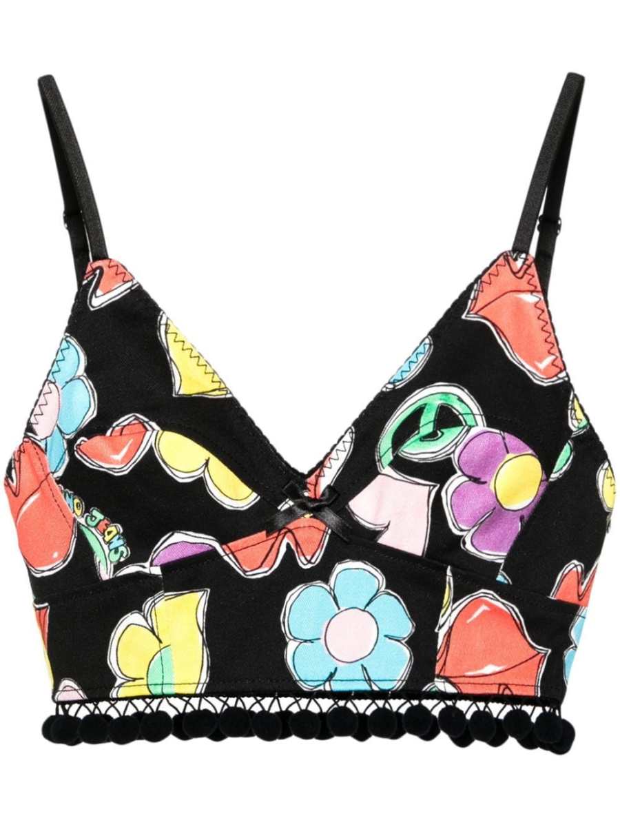 graphic-print crop top