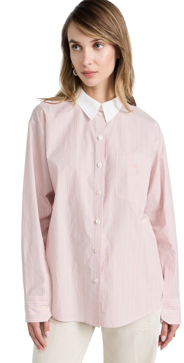Acne Studios Classic Long Sleeved Shirt SALMON PINK/WHITE