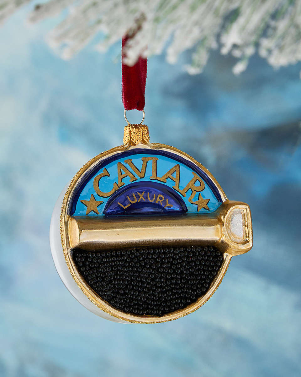 Black Sturgeon Caviar Can Christmas Ornament