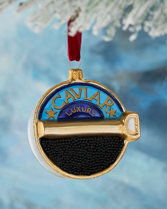 Black Sturgeon Caviar Can Christmas Ornament